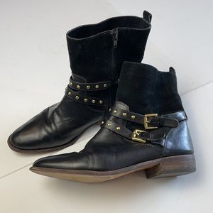 Coach Leather Stud Booties